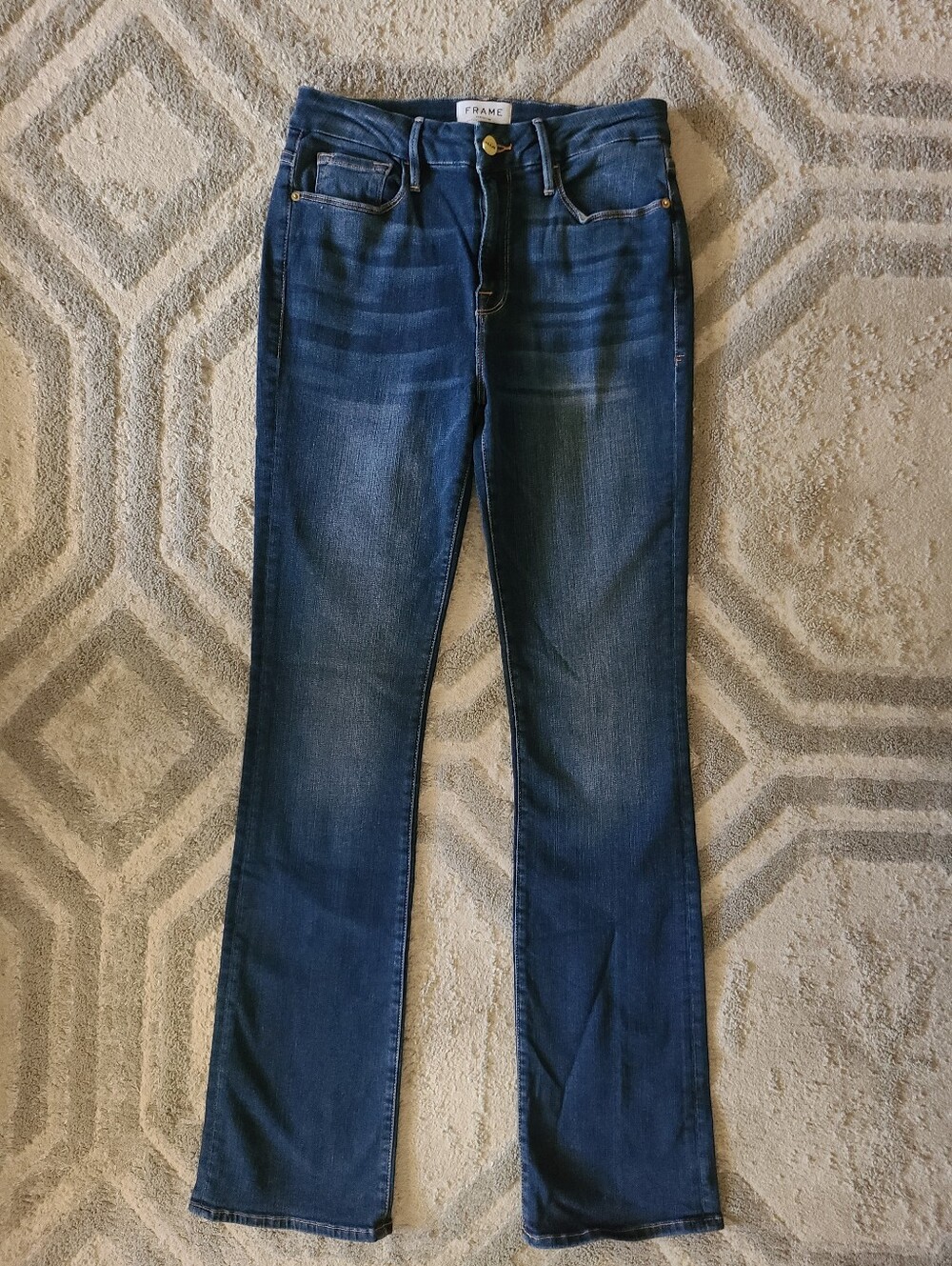 Frame Denim Women's Dark Blue Flared Le Mini Boot Jeans Size 29
